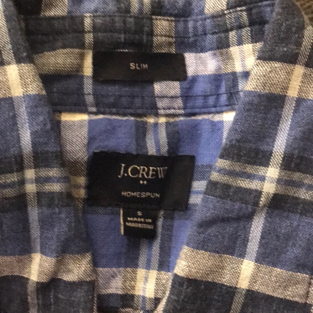 Blue plaid button down - Picture 3 of 3